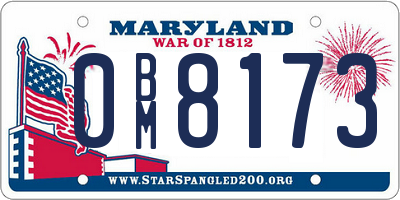 MD license plate 0BM8173