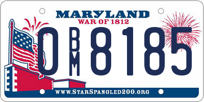 MD license plate 0BM8185