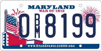MD license plate 0BM8199