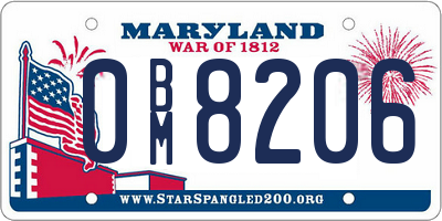 MD license plate 0BM8206