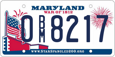 MD license plate 0BM8217
