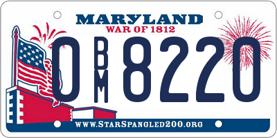 MD license plate 0BM8220