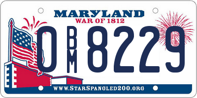 MD license plate 0BM8229