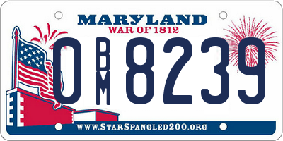 MD license plate 0BM8239