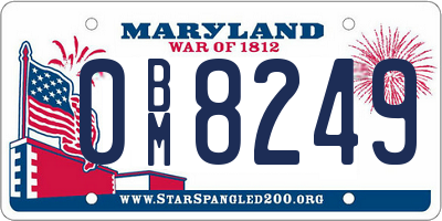 MD license plate 0BM8249