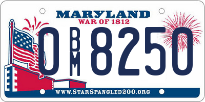 MD license plate 0BM8250