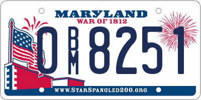 MD license plate 0BM8251