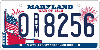 MD license plate 0BM8256