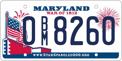 MD license plate 0BM8260