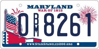 MD license plate 0BM8261