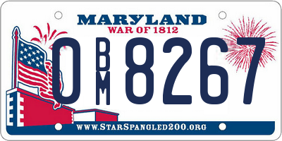 MD license plate 0BM8267