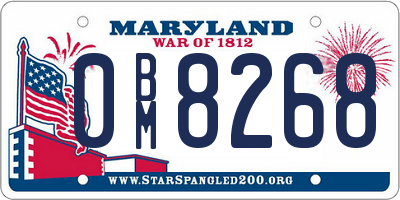 MD license plate 0BM8268