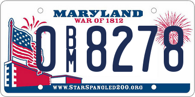 MD license plate 0BM8278