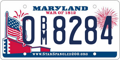 MD license plate 0BM8284