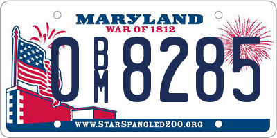 MD license plate 0BM8285