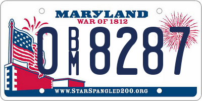 MD license plate 0BM8287