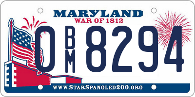MD license plate 0BM8294