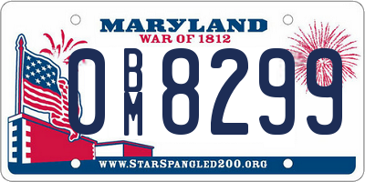 MD license plate 0BM8299