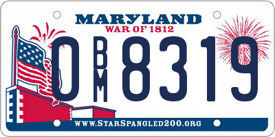 MD license plate 0BM8319
