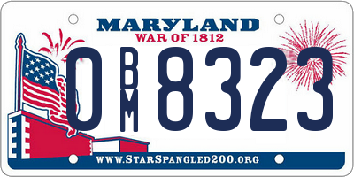 MD license plate 0BM8323