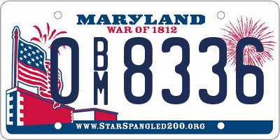 MD license plate 0BM8336