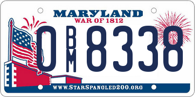 MD license plate 0BM8338
