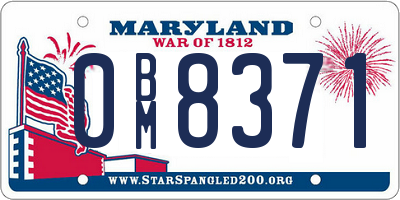 MD license plate 0BM8371
