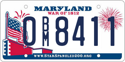 MD license plate 0BM8411