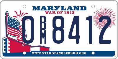 MD license plate 0BM8412