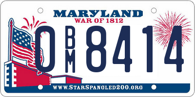 MD license plate 0BM8414