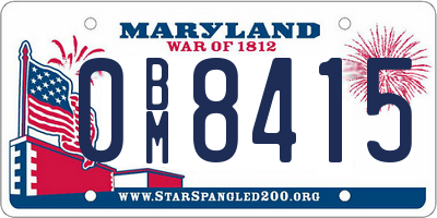 MD license plate 0BM8415