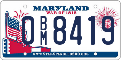 MD license plate 0BM8419