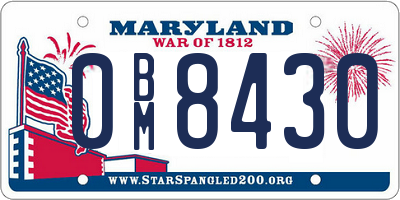 MD license plate 0BM8430