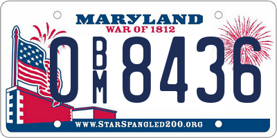 MD license plate 0BM8436
