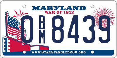 MD license plate 0BM8439
