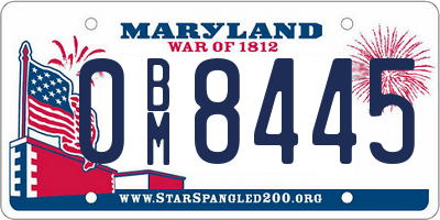 MD license plate 0BM8445