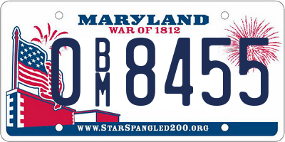 MD license plate 0BM8455