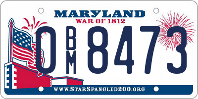 MD license plate 0BM8473