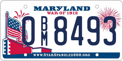 MD license plate 0BM8493