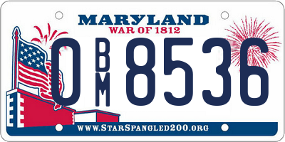 MD license plate 0BM8536