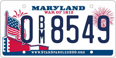 MD license plate 0BM8549