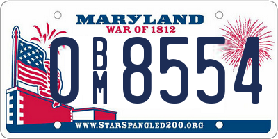 MD license plate 0BM8554