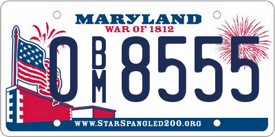 MD license plate 0BM8555