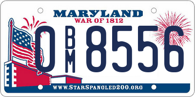 MD license plate 0BM8556