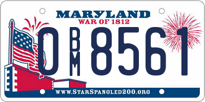 MD license plate 0BM8561