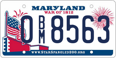 MD license plate 0BM8563