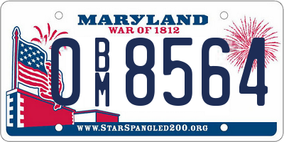 MD license plate 0BM8564