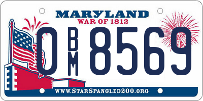 MD license plate 0BM8569