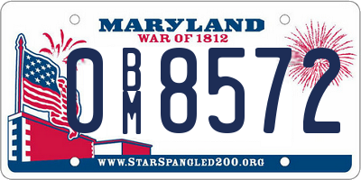 MD license plate 0BM8572