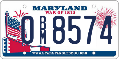 MD license plate 0BM8574